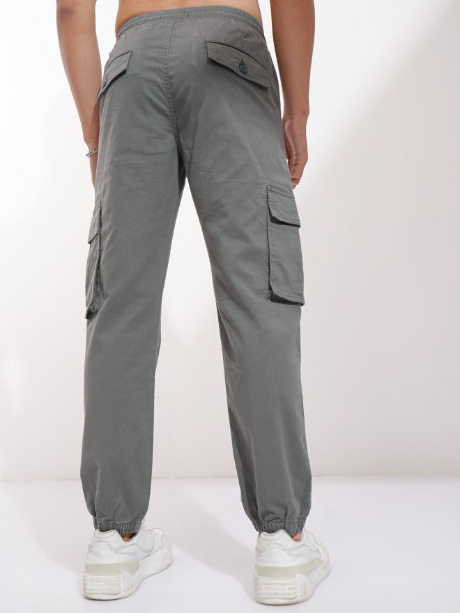 Highlander Men Grey Slim Fit Solid Joggers - Grey - Image 3