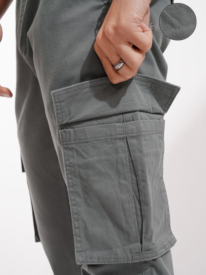 Highlander Men Grey Slim Fit Solid Joggers - Grey - Image 5