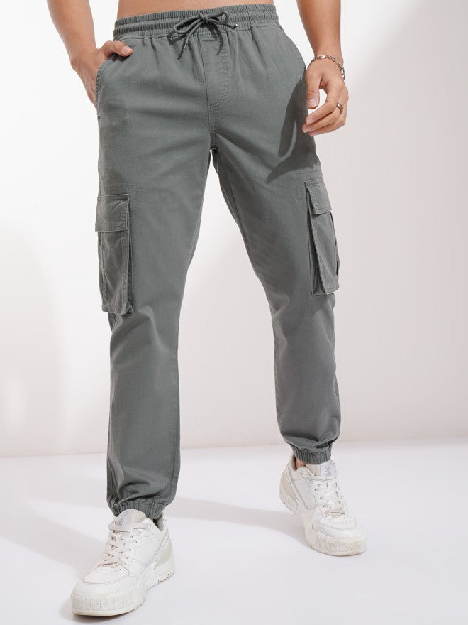 Highlander Men Grey Slim Fit Solid Joggers - Grey - Image 6