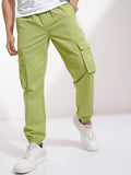 Highlander Men Green Slim Fit Solid Joggers - Green - Image 1