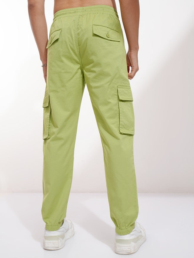 Highlander Men Green Slim Fit Solid Joggers - Green - Image 3