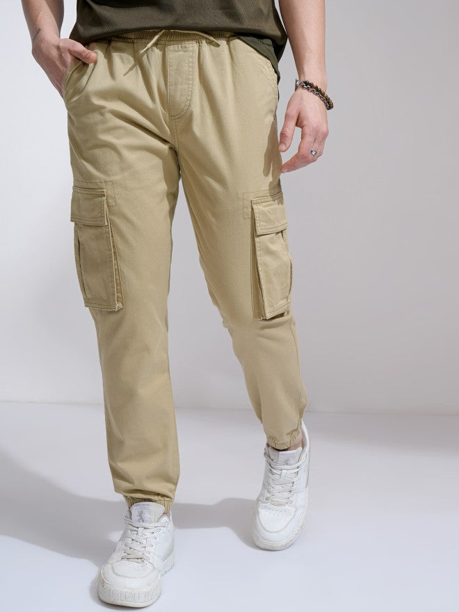Highlander Men Brown Slim Fit Solid Joggers - Brown - Image 1