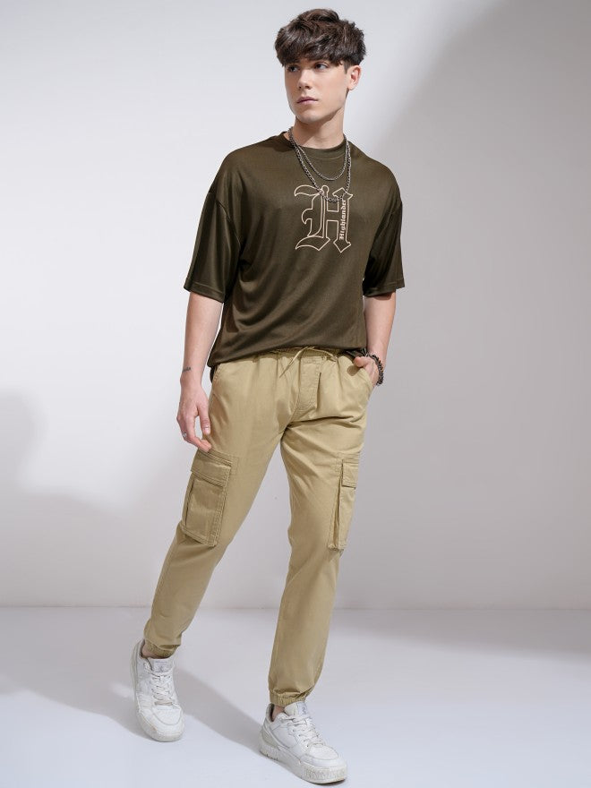 Highlander Men Brown Slim Fit Solid Joggers - Brown - Image 2