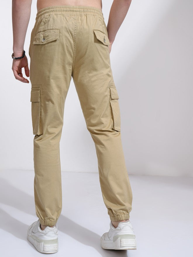 Highlander Men Brown Slim Fit Solid Joggers - Brown - Image 3