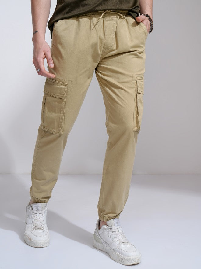 Highlander Men Brown Slim Fit Solid Joggers - Brown - Image 6