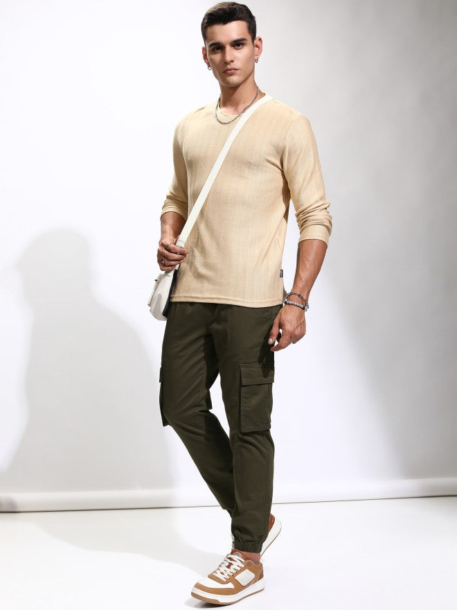 Highlander Men Brown Slim Fit Solid Joggers - Brown - Image 2