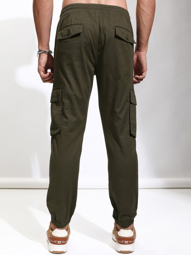 Highlander Men Brown Slim Fit Solid Joggers - Brown - Image 3