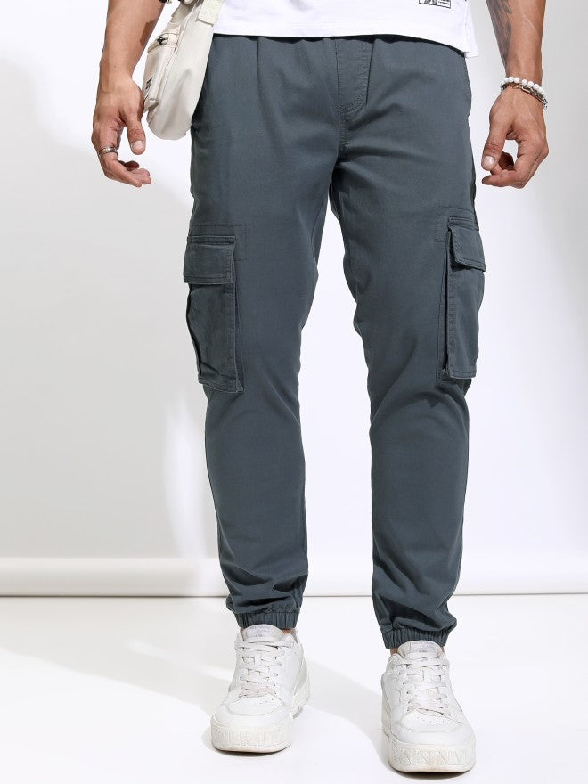 Highlander Men Blue Slim Fit Solid Joggers - Blue - Image 1
