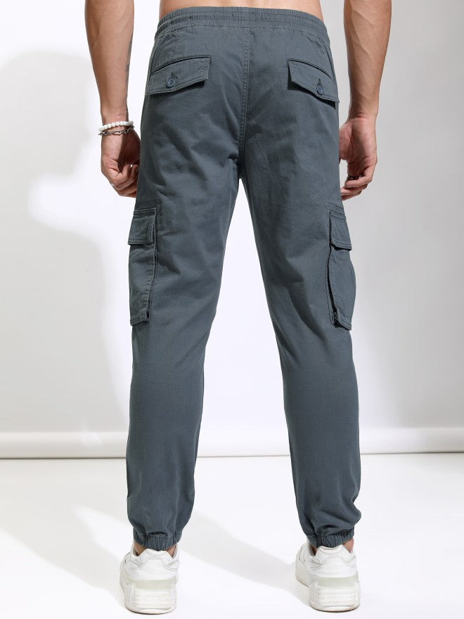Highlander Men Blue Slim Fit Solid Joggers - Blue - Image 3