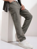 Highlander Men Grey Straight Fit Solid Cargos - Grey - Image 1
