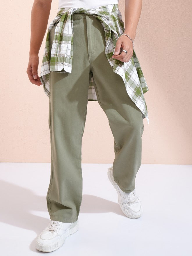 Highlander Men Grey Carpentar Fit Trousers - Grey - Image 1