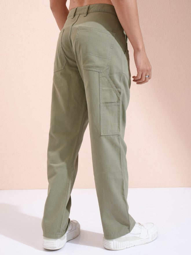 Highlander Men Grey Carpentar Fit Trousers - Grey - Image 3