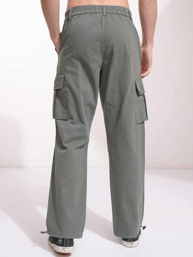 Highlander Men Grey Straight Fit Solid Cargos - Grey - Image 3
