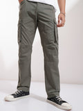 Highlander Men Grey Straight Fit Solid Cargos - Grey - Image 1