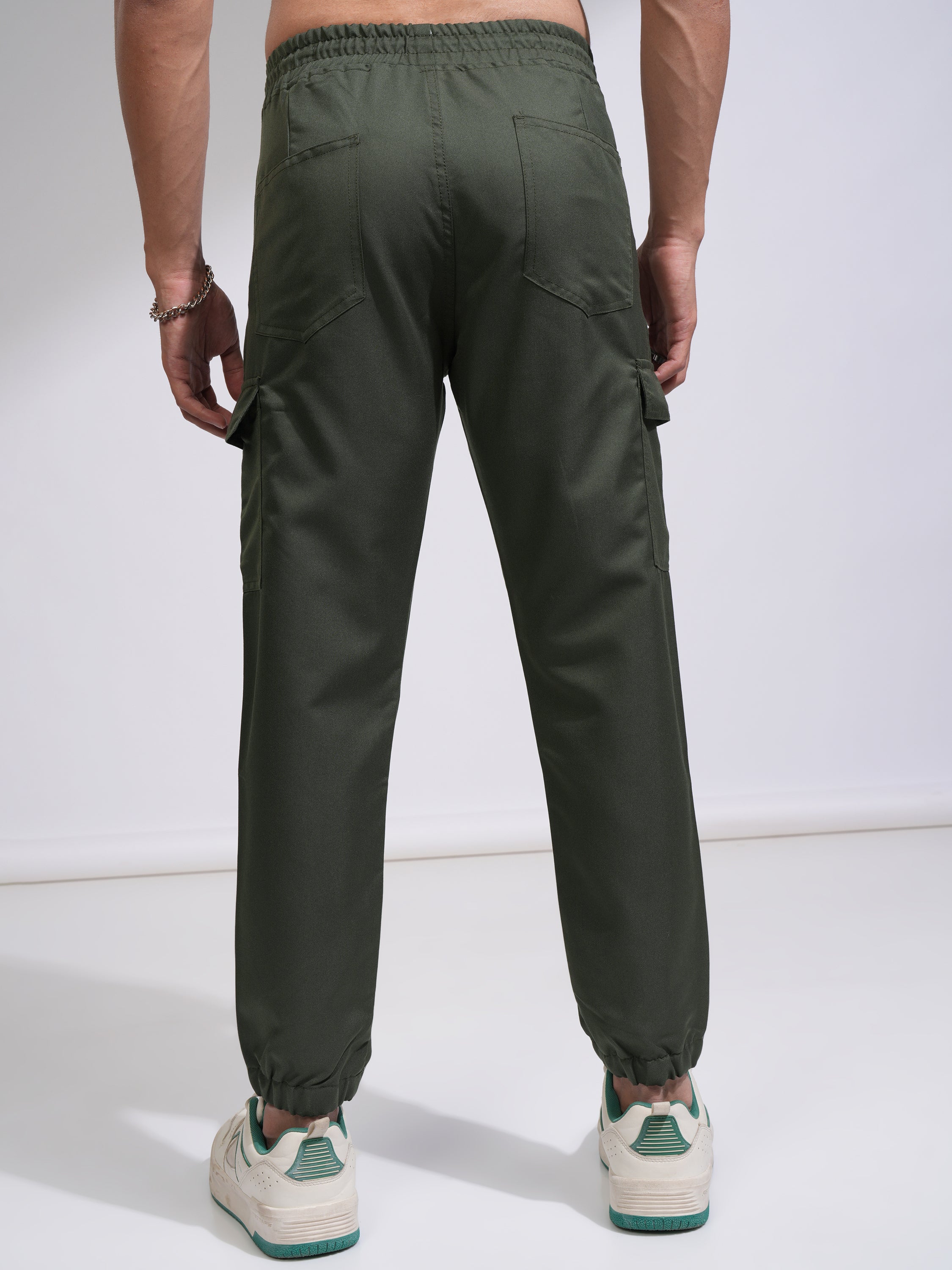 Purple By Highlander Men Grey Regular Fit Solid Joggers - Grey - Image 3