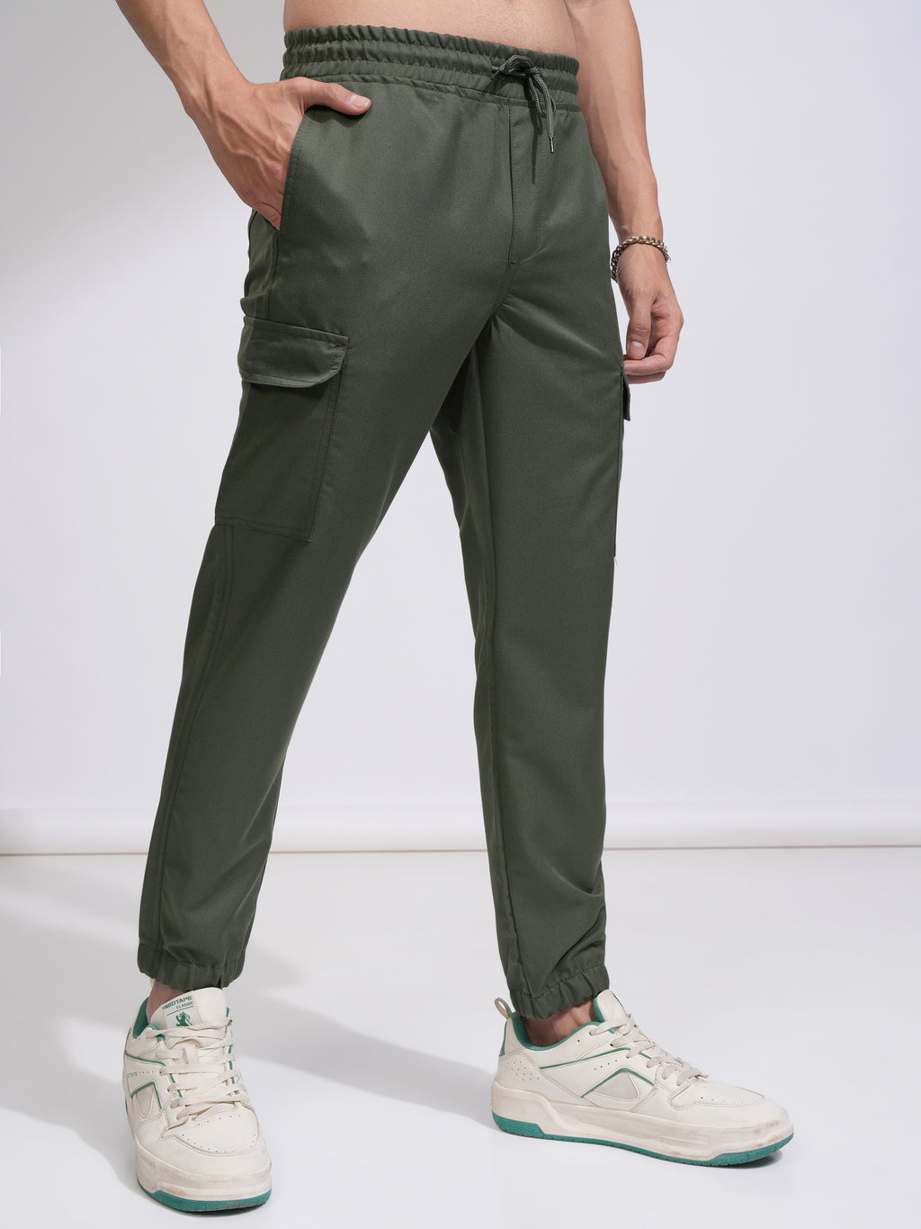 Purple By Highlander Men Grey Regular Fit Solid Joggers - Grey - Image 6