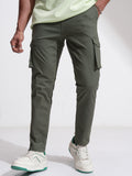 Purple By Highlander Men Brown Slim Fit Solid Cargo - Brown - Image 1