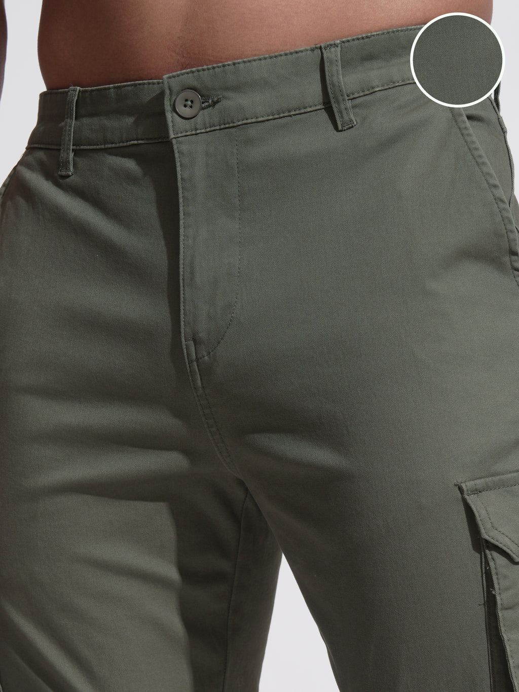 Purple By Highlander Men Brown Slim Fit Solid Cargo - Brown - Image 5