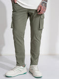 Purple By Highlander Men Green Regular Fit Solid Cargo - Green - Image 1