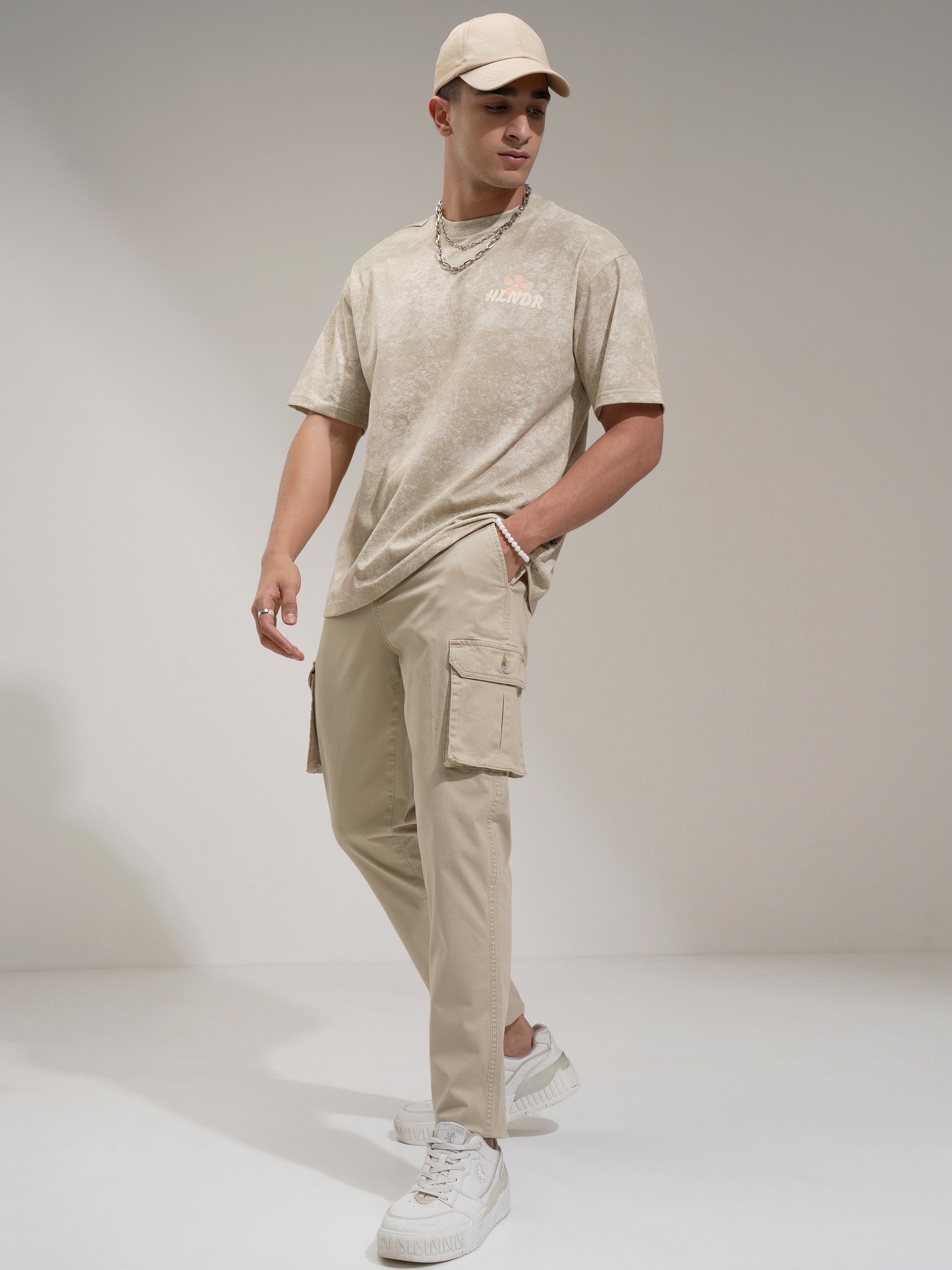 Purple By Highlander Men Grey Regular Fit Solid Cargo - Grey - Image 2