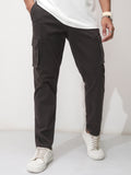 Purple By Highlander Men Grey Tapered Fit Solid Cargo - Grey - Image 1