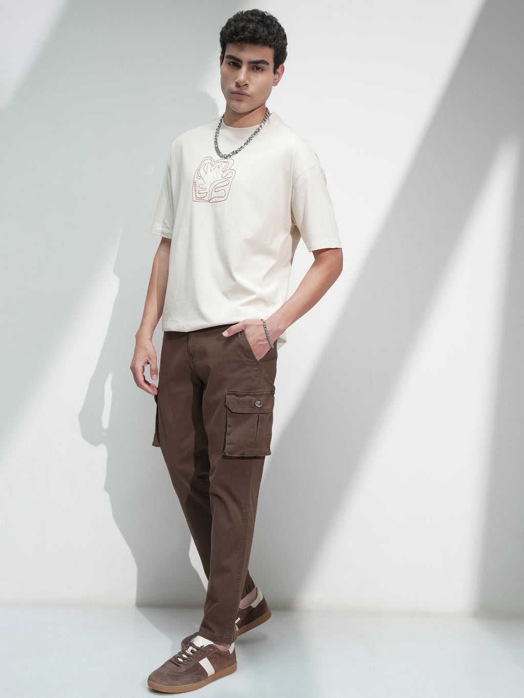 Highlander Men Brown Regular Fit Solid Cargo - Brown - Image 2