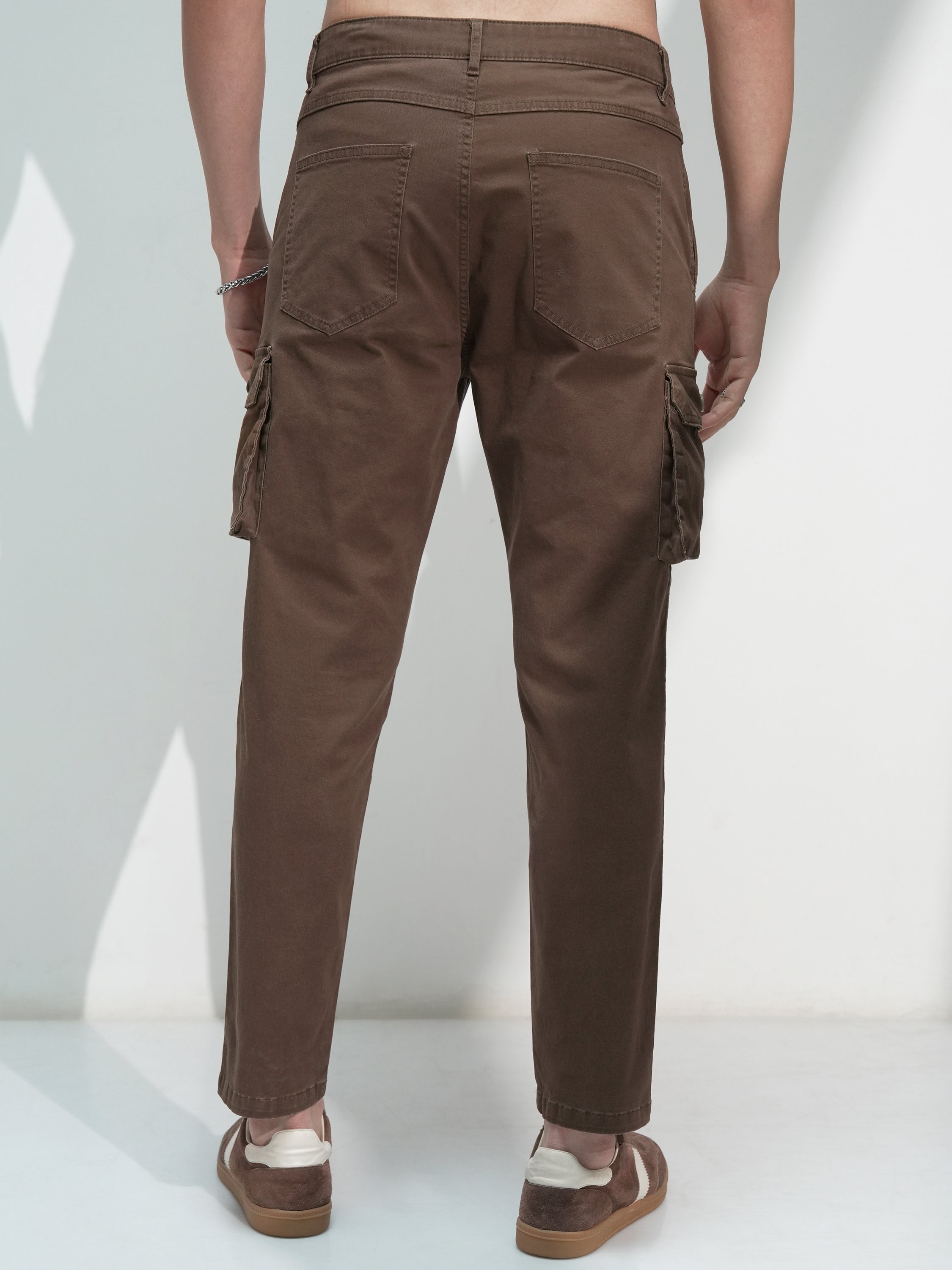 Highlander Men Brown Regular Fit Solid Cargo - Brown - Image 3