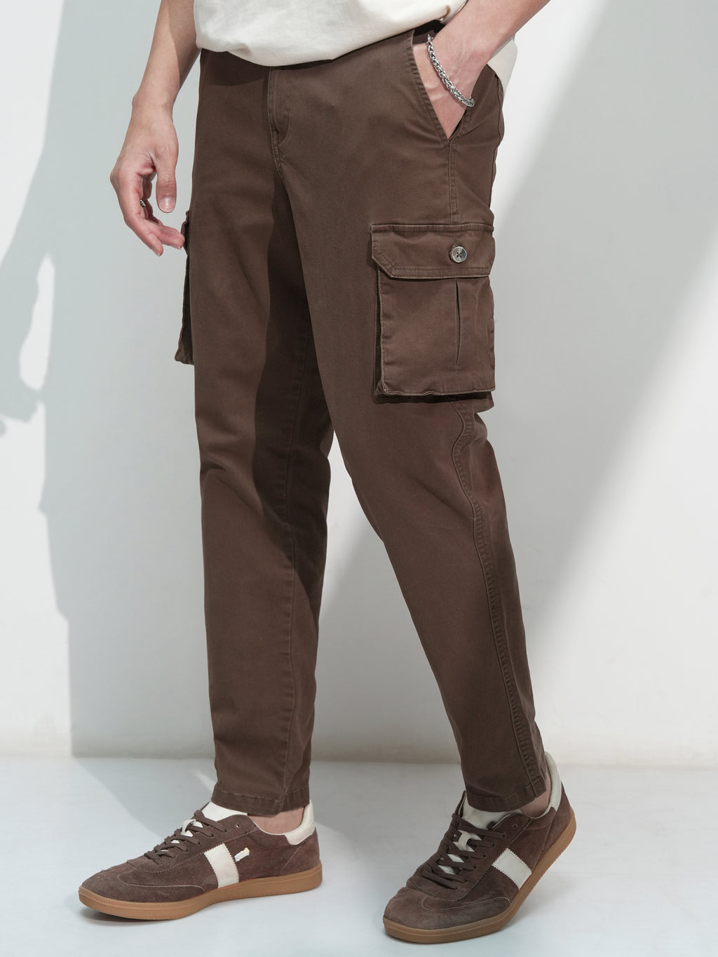 Highlander Men Brown Regular Fit Solid Cargo - Brown - Image 4