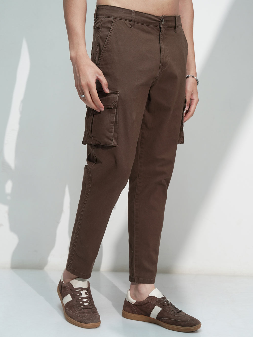 Highlander Men Brown Regular Fit Solid Cargo - Brown - Image 6