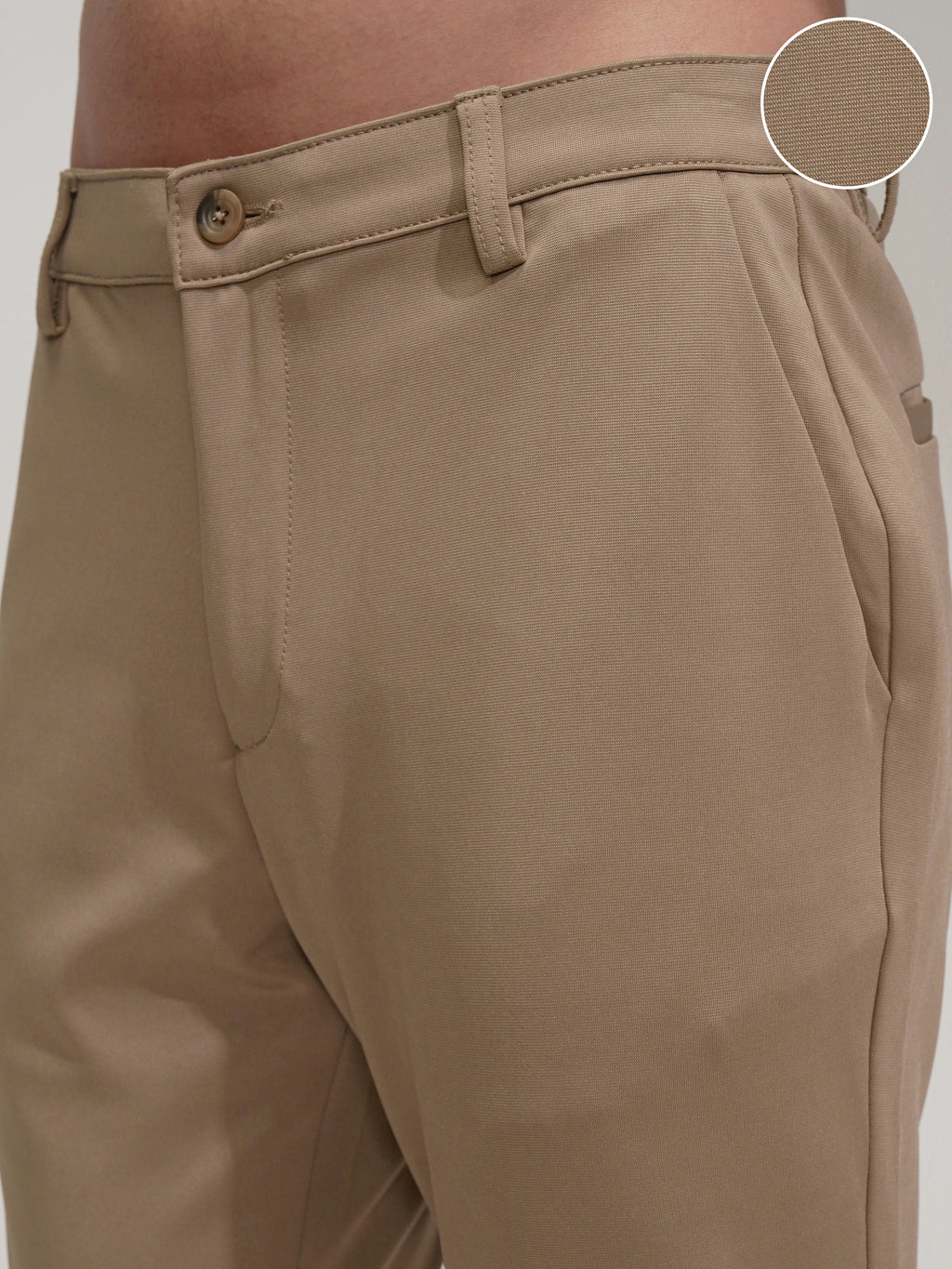 Purple By Highlander Men Khaki Slim Fit Solid Chinos - Khaki - Image 5