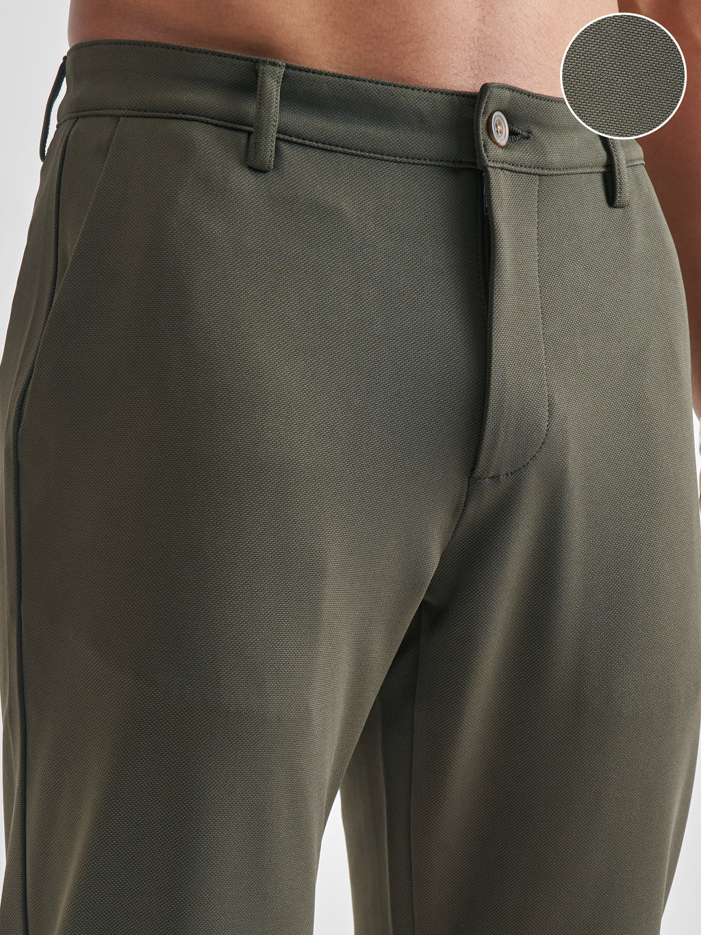 Purple By Highlander Men Green Tapered Fit Solid Chinos - Green - Image 5
