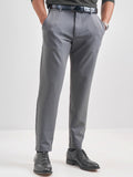 Purple By Highlander Men Grey Slim Fit Solid Chinos - Grey - Image 1