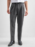 Purple By Highlander Men Grey Tapered Fit Solid Formal Trouser - Grey - Image 1