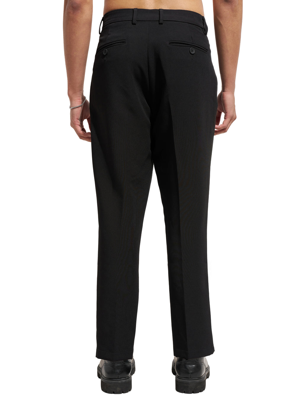 Purple By Highlander Men Black Tapered Fit Solid Korean Pant