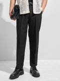 Purple By Highlander Men Black Tapered Fit Solid Korean Pant