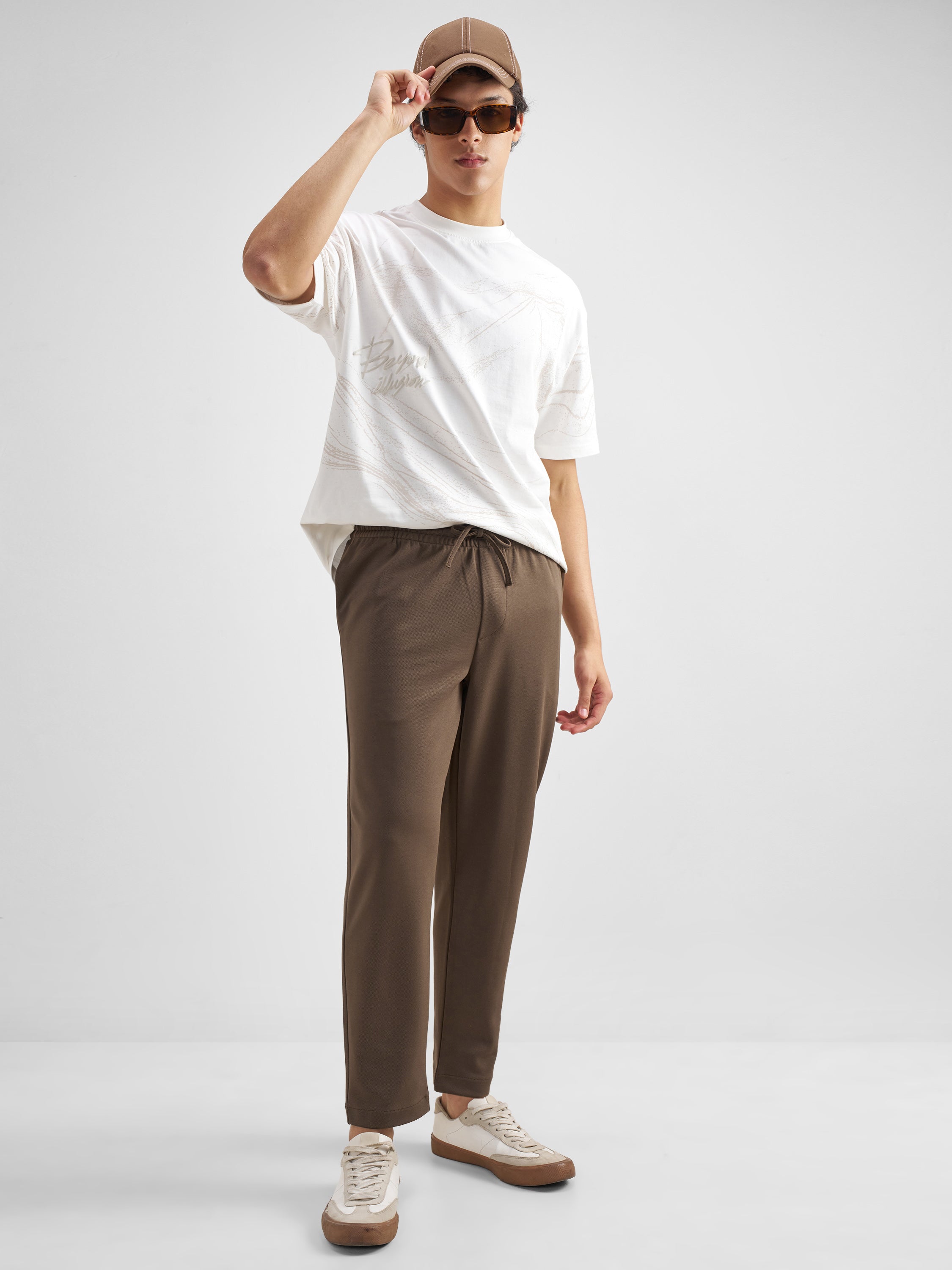 Purple By Highlander Men Brown Tapered Fit Solid Regular Trouser - Brown - Image 2