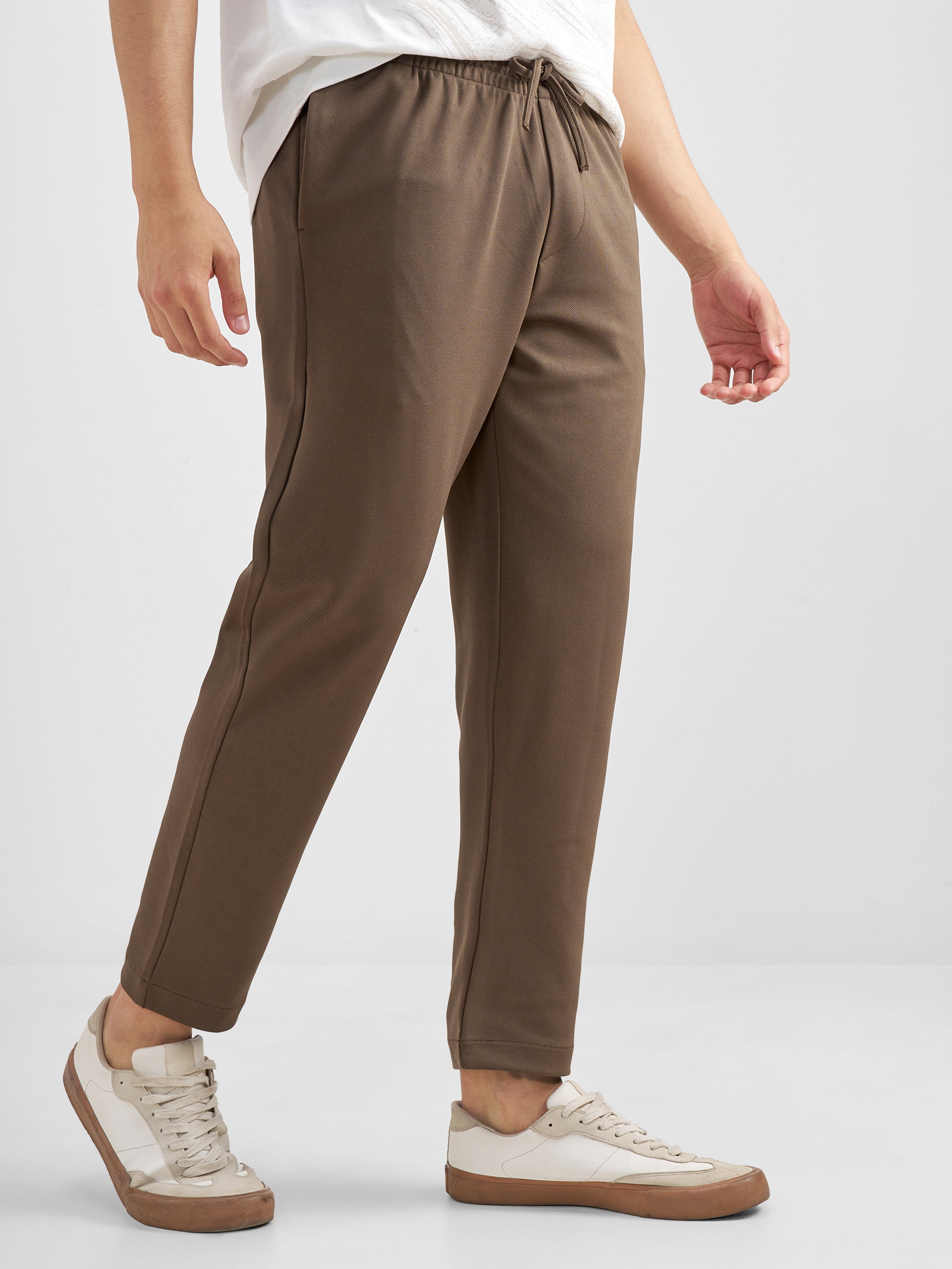 Purple By Highlander Men Brown Tapered Fit Solid Regular Trouser - Brown - Image 6