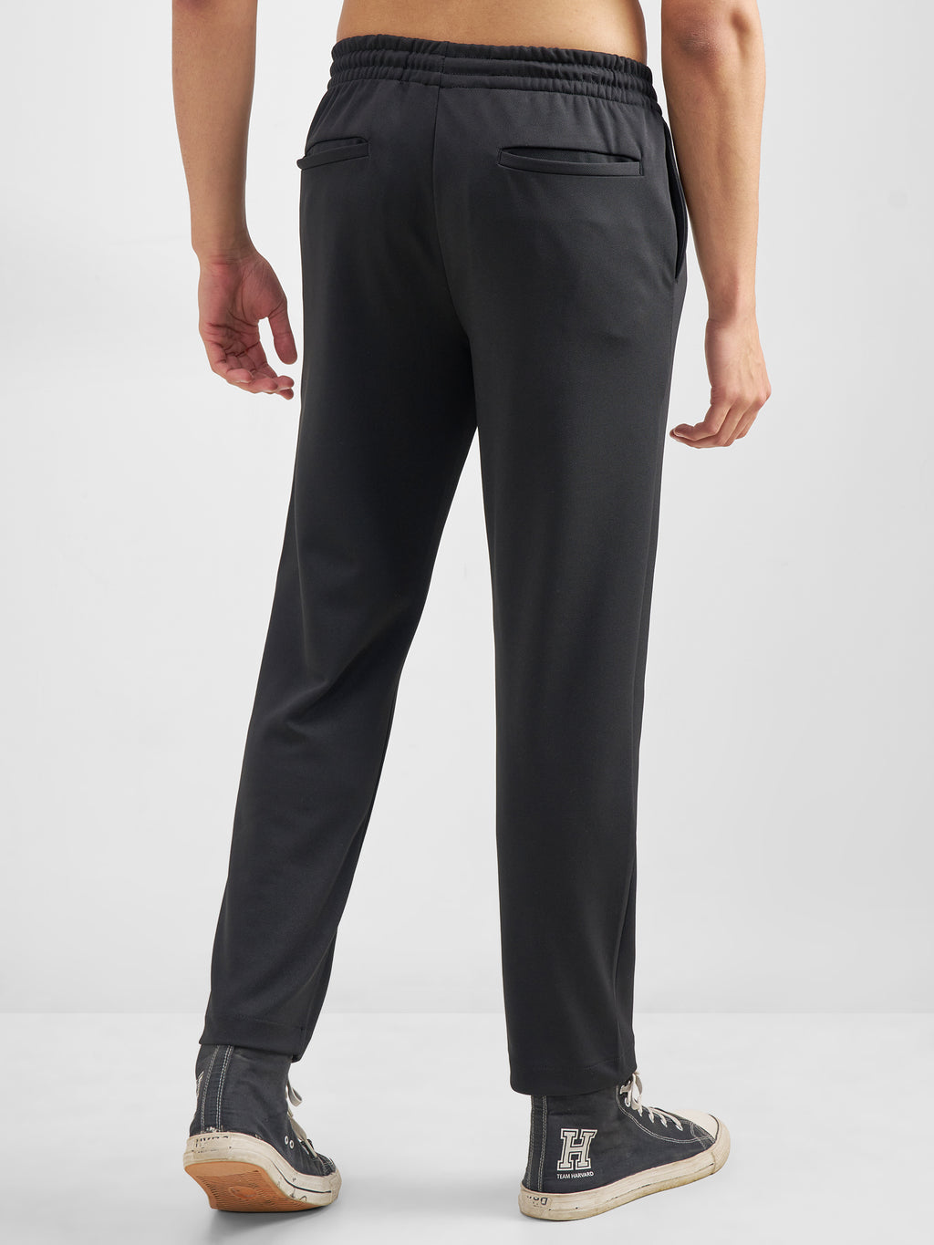 Purple By Highlander Men Black Tapered Fit Solid Regular Trouser - Black - Image 3