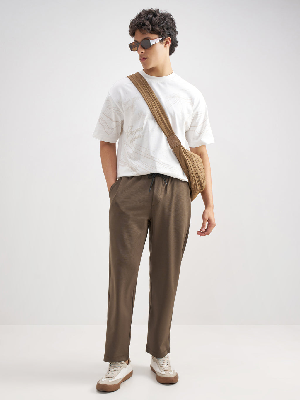 Purple By Highlander Men Brown Relaxed Fit Solid Regular Trouser - Brown - Image 2