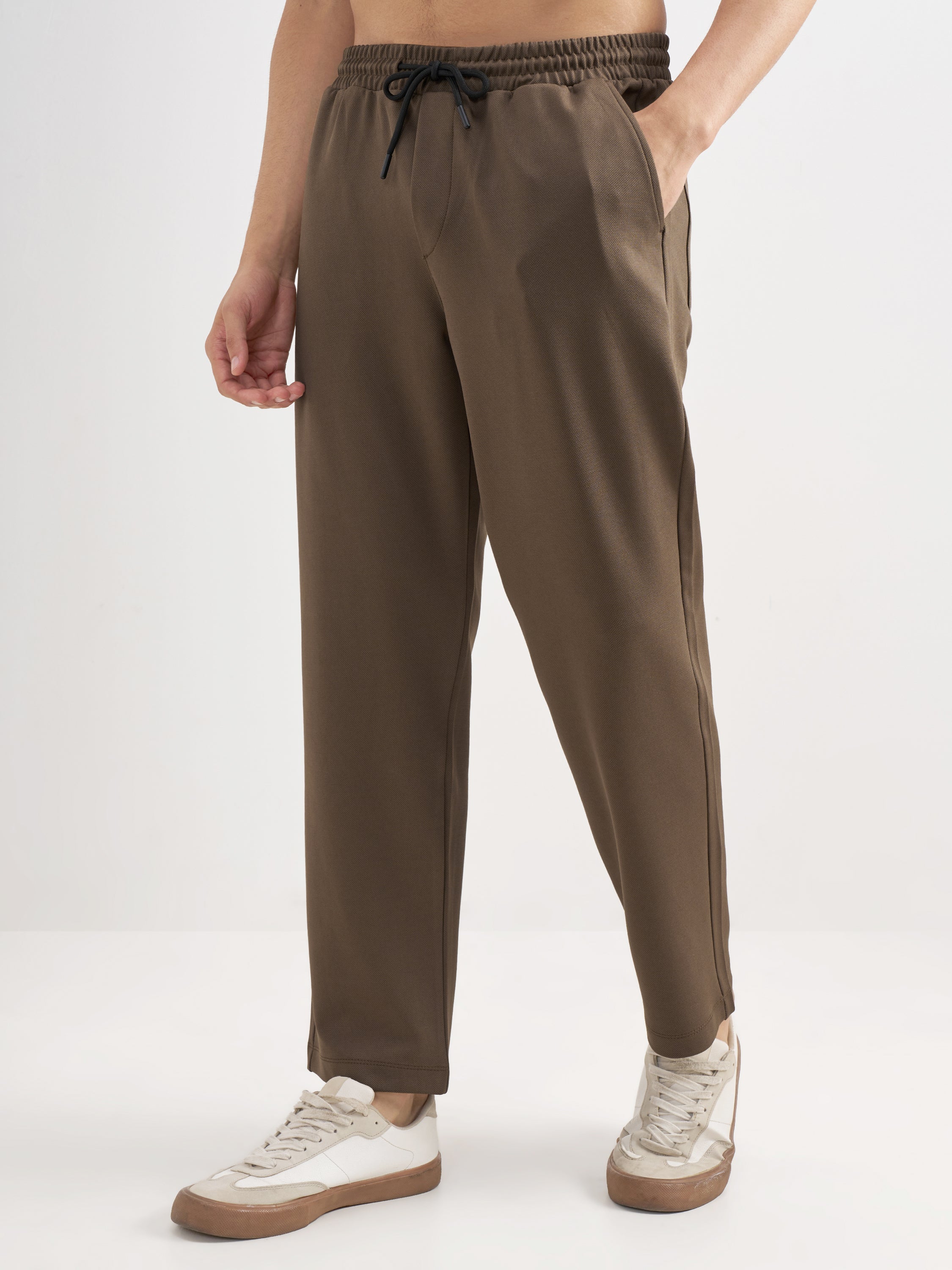 Purple By Highlander Men Brown Relaxed Fit Solid Regular Trouser - Brown - Image 4