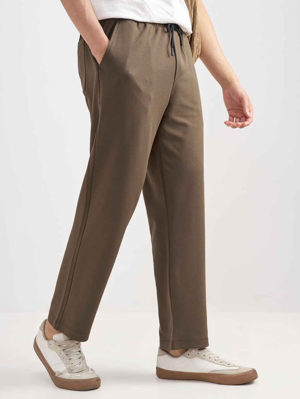 Purple By Highlander Men Brown Relaxed Fit Solid Regular Trouser - Brown - Image 6