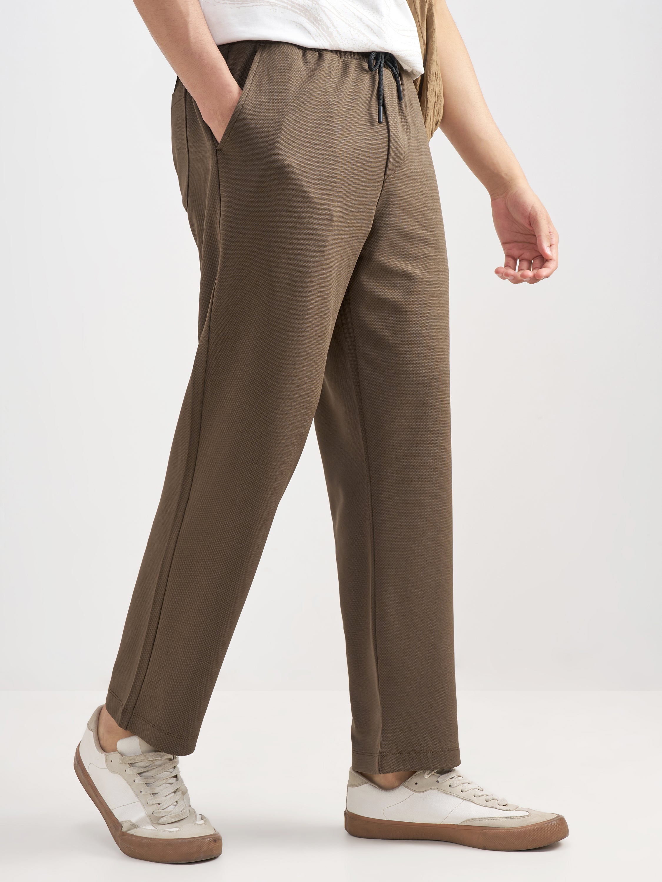 Purple By Highlander Men Brown Relaxed Fit Solid Regular Trouser - Brown - Image 6