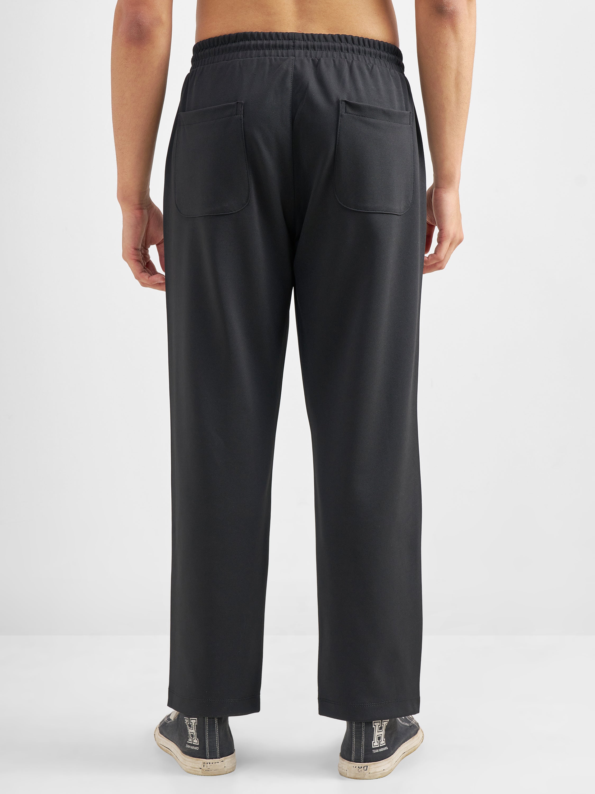 Purple By Highlander Men Black Relaxed Fit Solid Regular Trouser - Black - Image 3