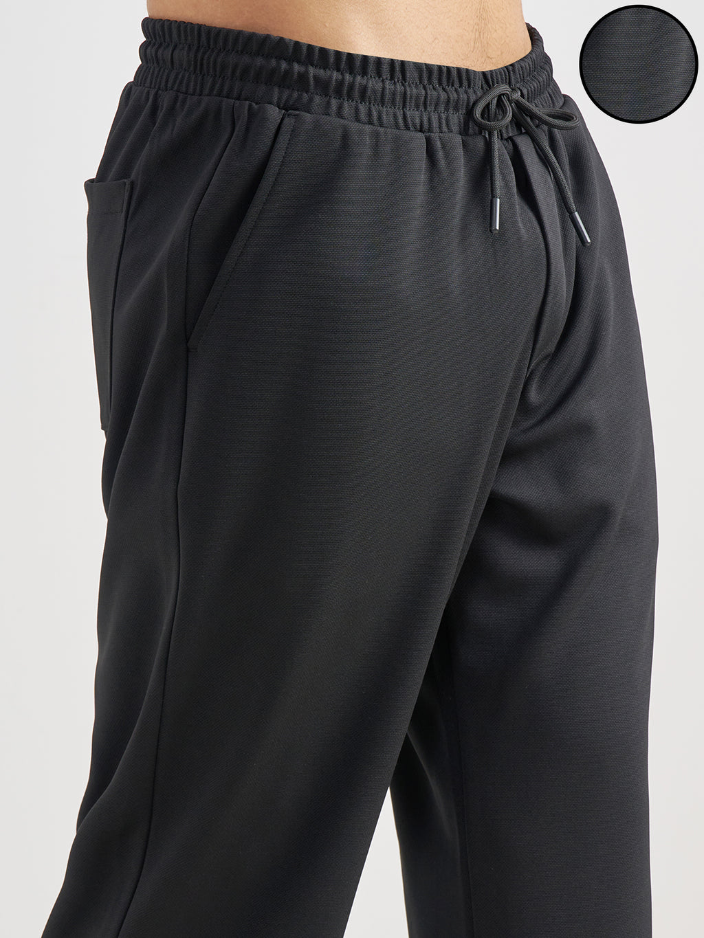 Purple By Highlander Men Black Relaxed Fit Solid Regular Trouser - Black - Image 5