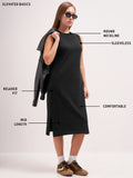 Tokyo Talkies Women Black Solid T-Shirt Dress