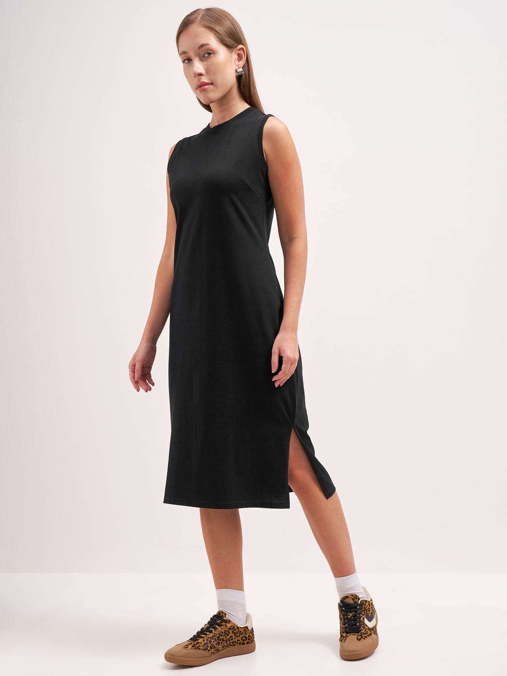Tokyo Talkies Women Black Solid T-Shirt Dress