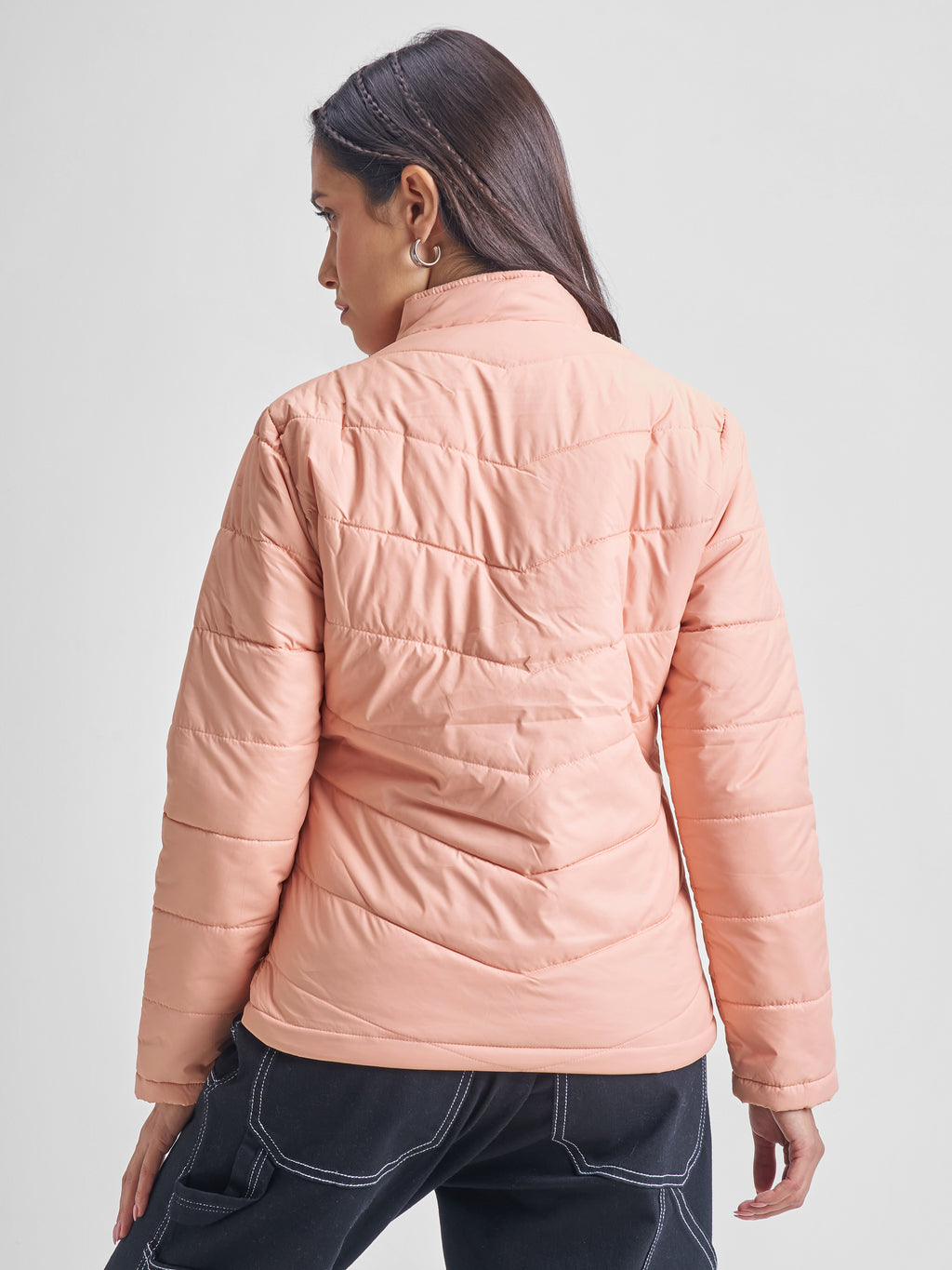 Tokyo Talkies Women Pink Puffer Jacket - Pink - Image 3