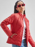 Tokyo Talkies Women Red Puffer Jacket - Red - Image 1