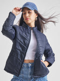 Tokyo Talkies Women Navy Blue Puffer Jacket - Navy Blue - Image 1