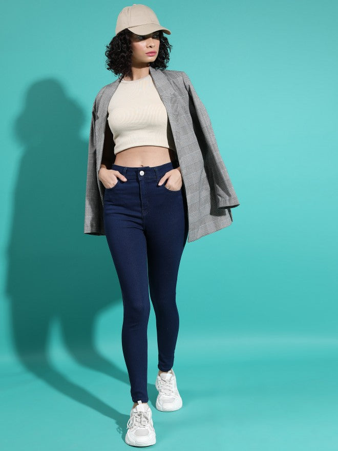Tokyo Talkies Women Blue Slim Fit Stretchable Jeans - Blue - Image 2